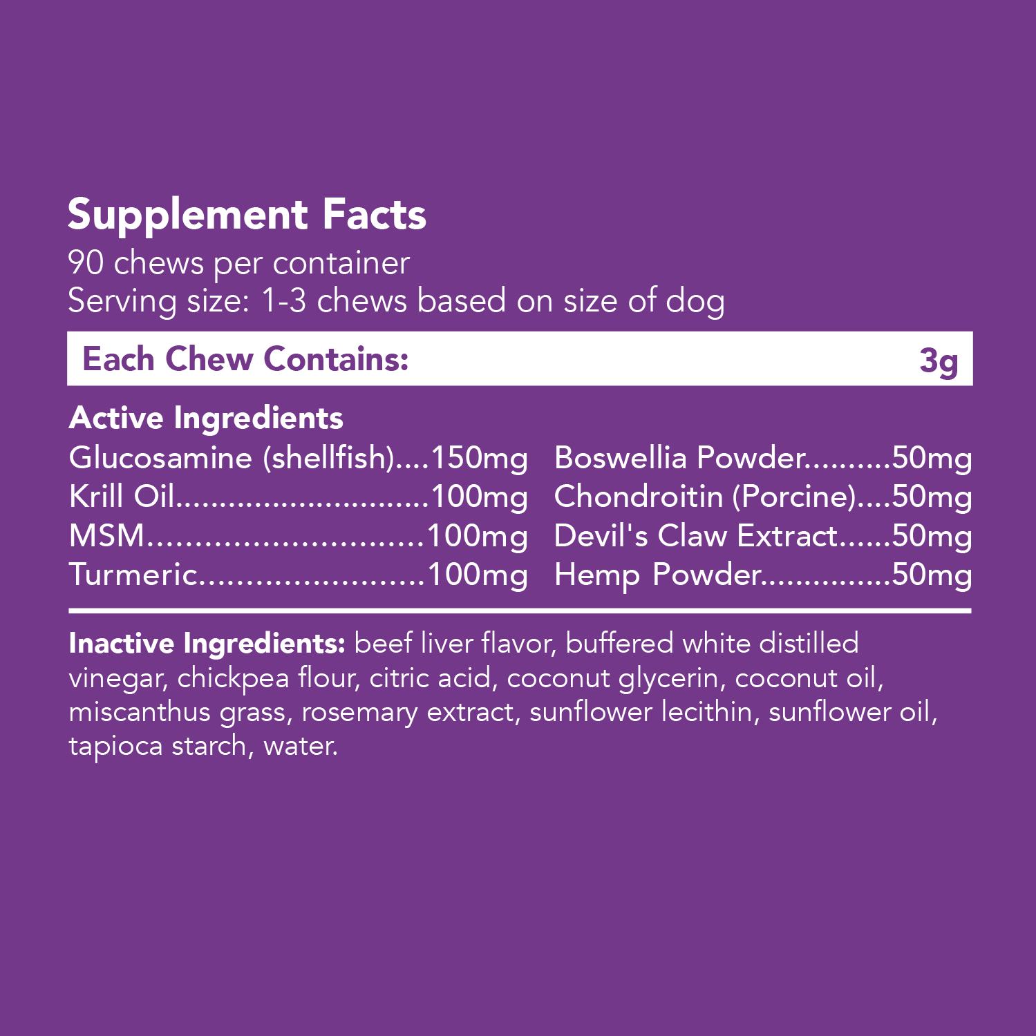 Mokai Joint Restore Ingredients