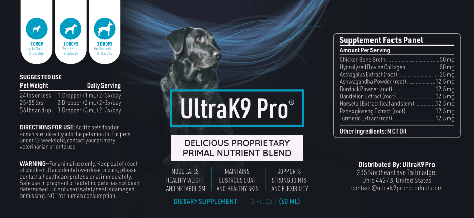 Ultra K9 pro Ingredients