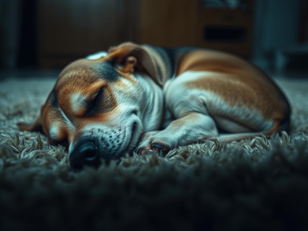 dog sleeping positions when sick